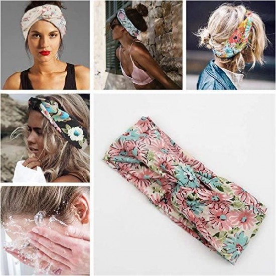 8 Pcs Headbands Women Girls Wide Boho Knotted Yoga Head Wrap Hair Band